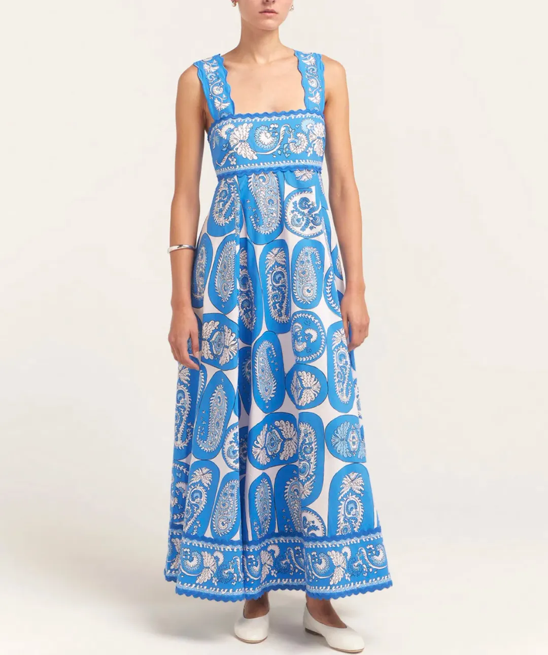 Alemais Dianna Summer Dress Blue/White Paisley Print Size 8 for rent on The Volte - main image