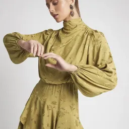 Sheike Gemma Mini Dress Olive Gold Size 10 for rent on The Volte - image 2