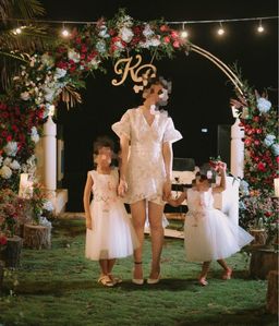 Bariano Embroidered lace mini dress size 8 for rent on The Volte - image 1