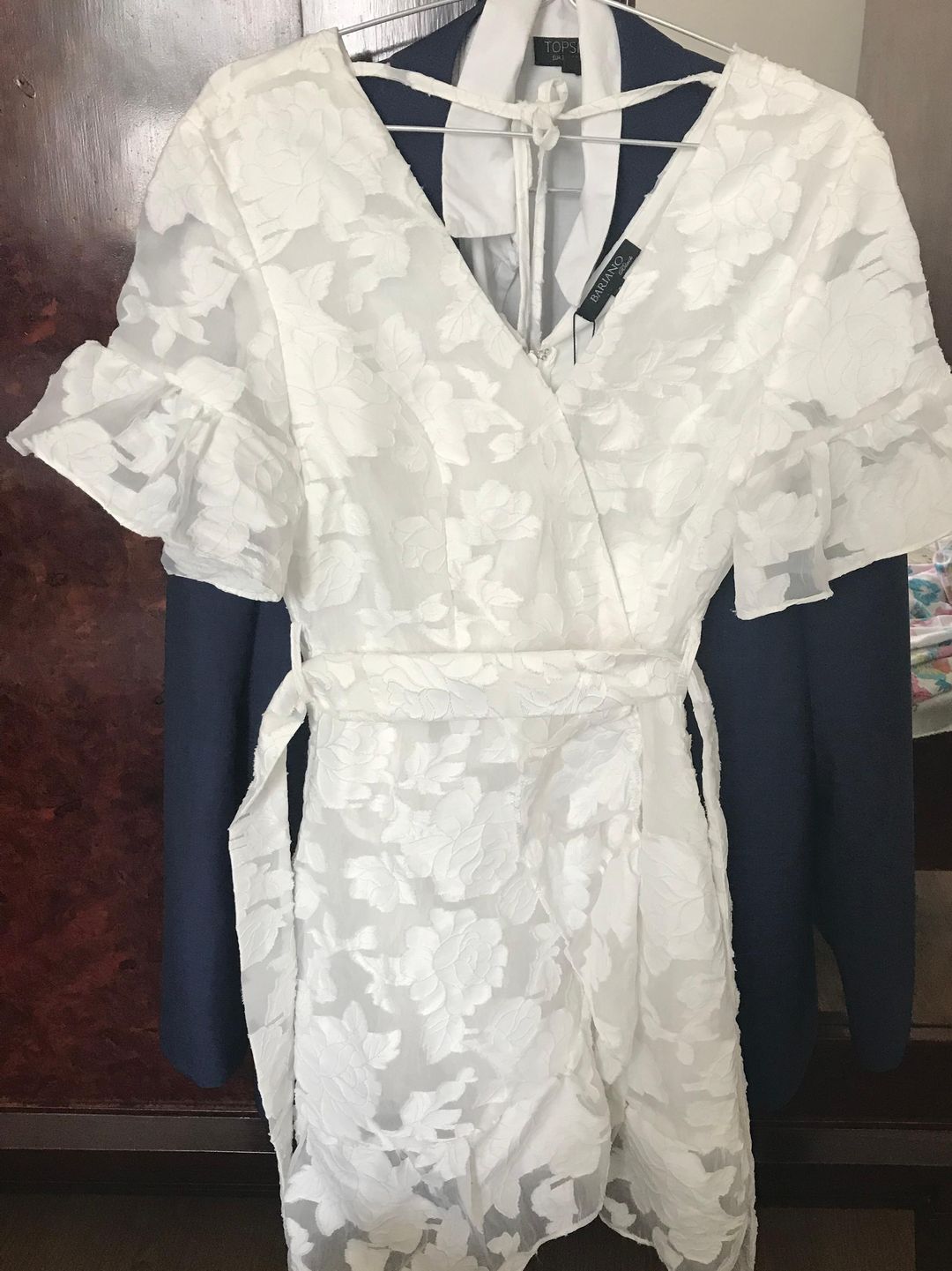 Bariano Embroidered lace mini dress size 8 for rent on The Volte - main image