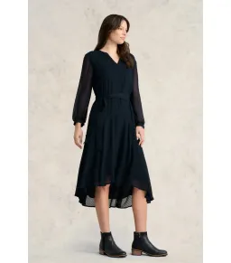 Blue Illusion Clip Ink Georgette Dress Navy Size 14/L for rent on The Volte - image 1