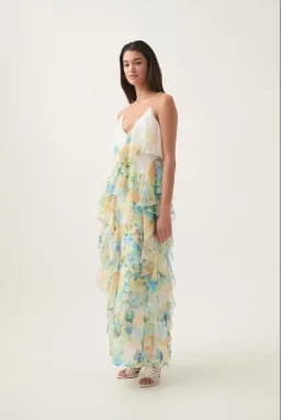 Aje Dreamscape Frill Maxi Dress in Floral Haze Size AU 8 for rent on The Volte - image 2