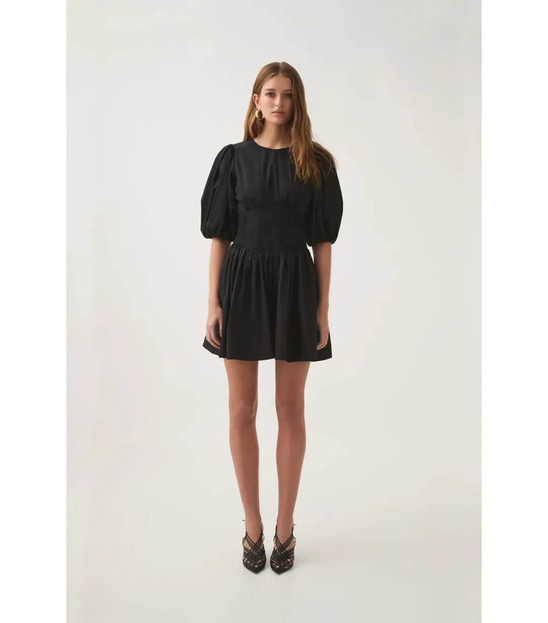 Aje Billie Corded Mini Dress Black Size AU 10 for rent on The Volte - main image
