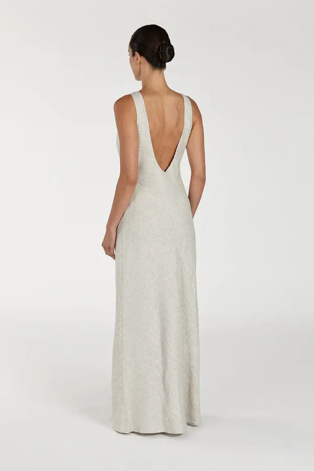 Dissh Lyra Natural Linen Midi Dress in Natural Size AU 12  for rent on The Volte - main image