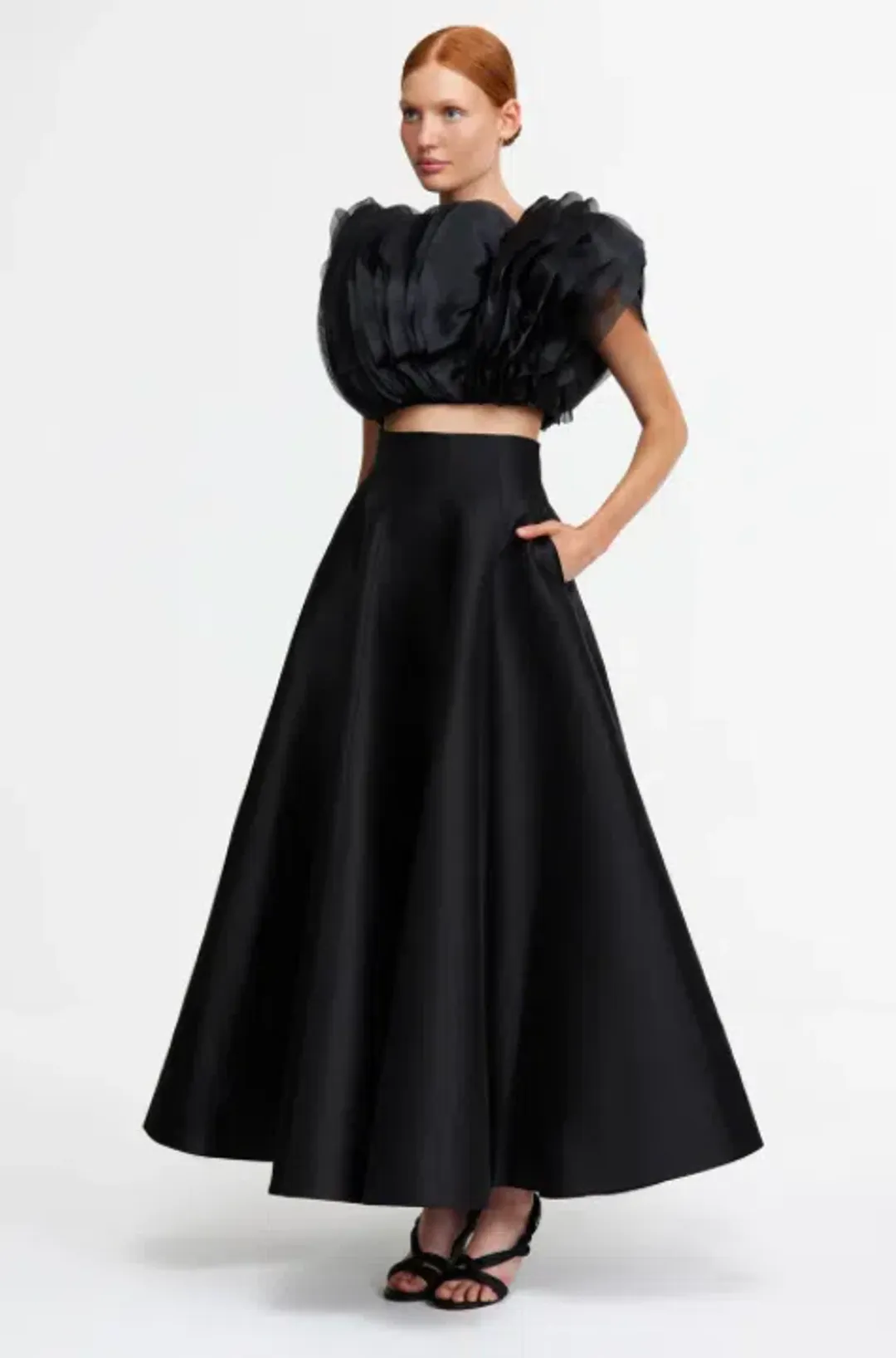 Acler Warburton Top and Skirt Set Black Size AU 12 for rent on The Volte - main image