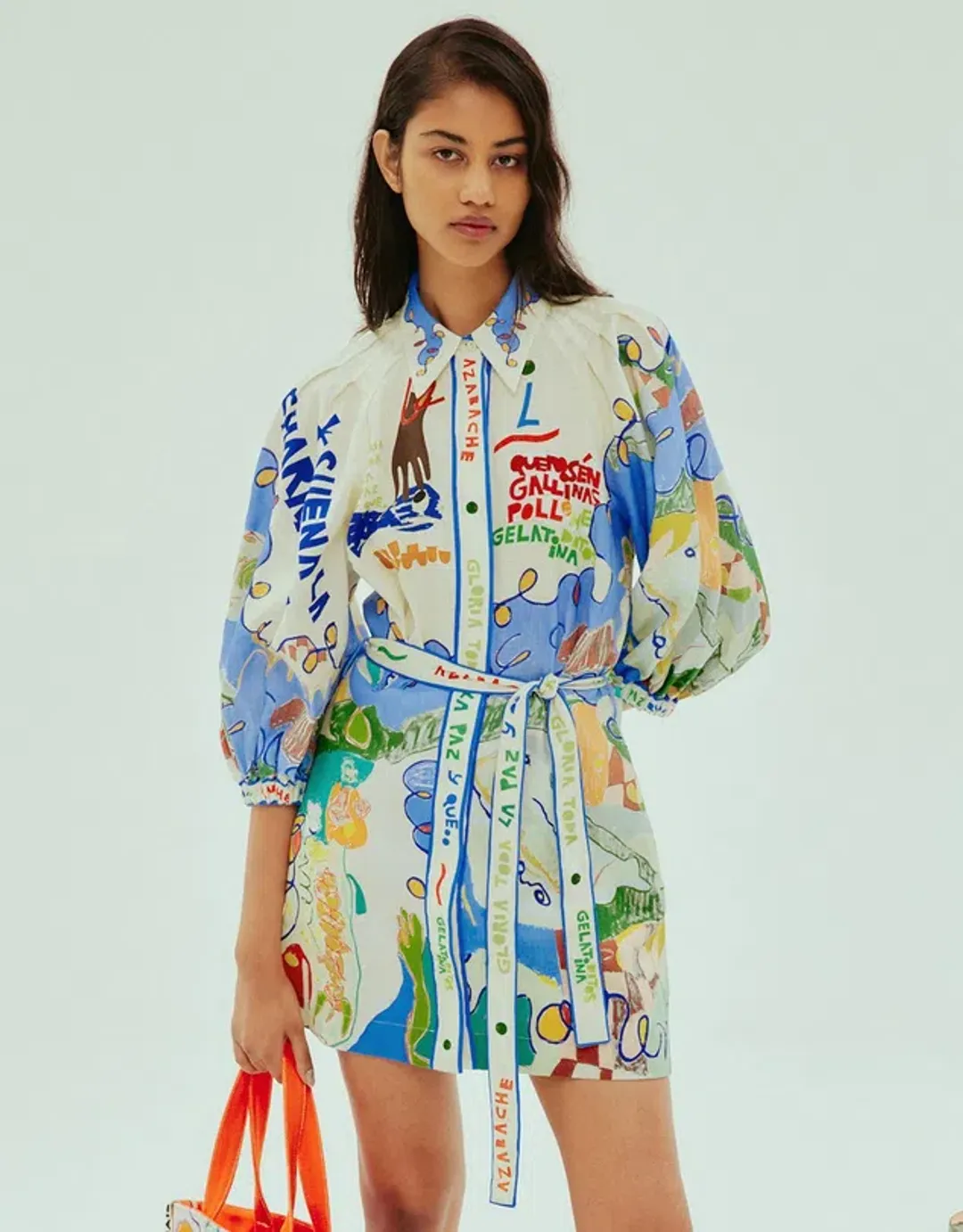 Alemais Nadia Mini Shirtdress Multi Size AU 14 for rent on The Volte - main image