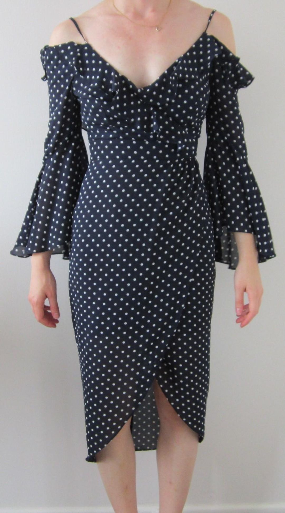 Sheike Alliance Blue Polka Dot Dress Navy 6 for rent on The Volte - main image