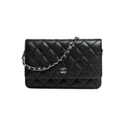 Chanel Classic Wallet On Chain Bag Black/Silver for rent on The Volte - image 1