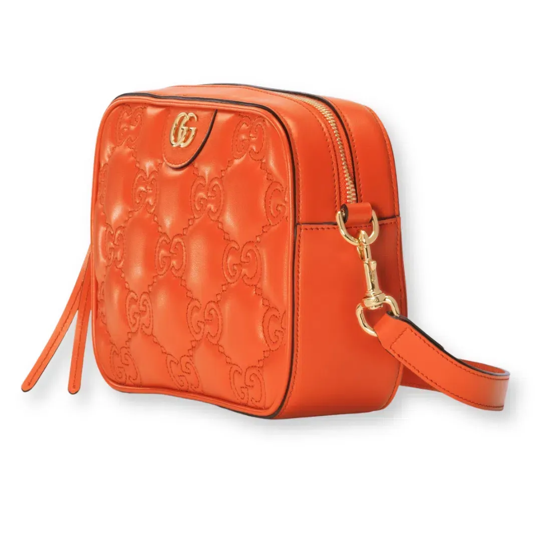 Gucci GG Matelassé Small Shoulder Bag Vibrant Orange  for rent on The Volte - main image