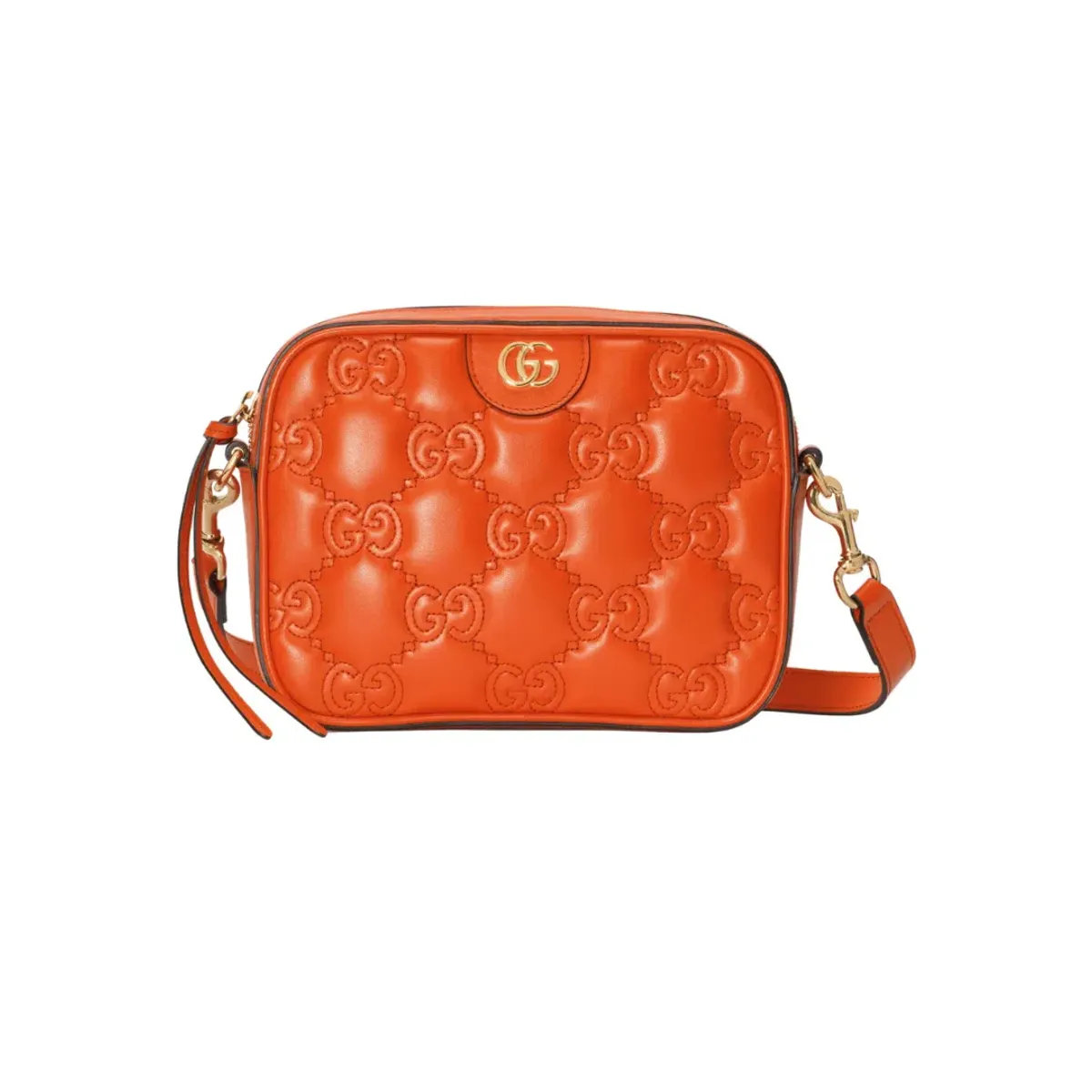 Gucci GG Matelassé Small Shoulder Bag Vibrant Orange  for rent on The Volte - main image