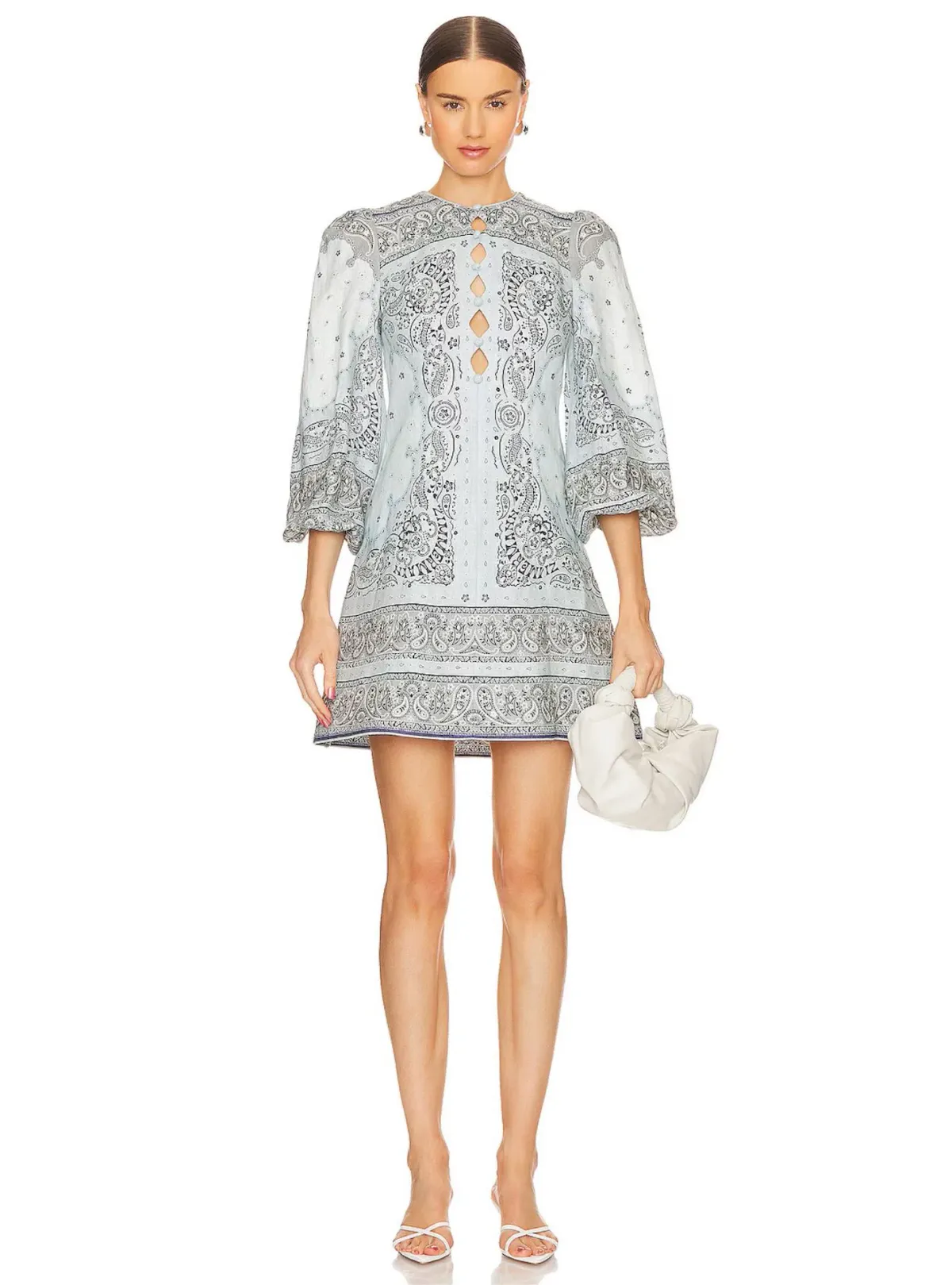 Zimmermann Matchmaker Keyhole Mini Dress Blue Bandana Size 4 / AU 16 for rent on The Volte - main image
