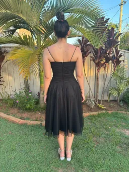 George Evening A-Line Tulle Midi Dress Black Size 10 for rent on The Volte - image 2