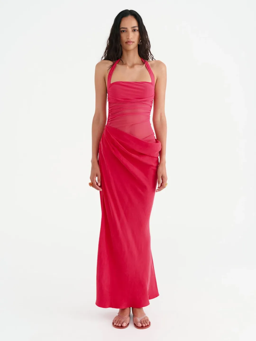 Benni Gina Halter Maxi Dress Watermelon Size 8 for rent on The Volte - main image
