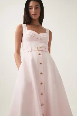 Aje Primary Belted Midi Dress Pastel Pink Size 12 for rent on The Volte - image 2