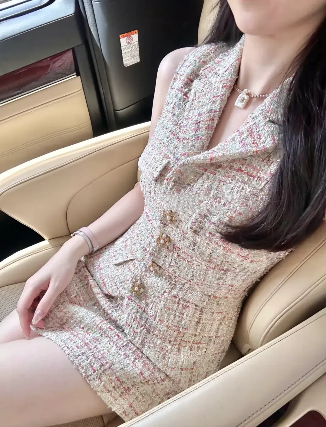 Self Portrait Embellished Boucle Tailored Mini Dress Multi Size AU 4 for rent on The Volte - main image