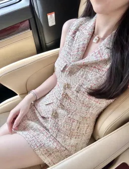 Self Portrait Embellished Boucle Tailored Mini Dress Multi Size AU 4 for rent on The Volte - image 2