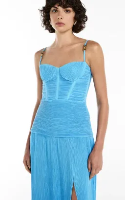 Manning Cartell Double Time Pleat Dress Cerulean Blue Size 8 for rent on The Volte - image 2