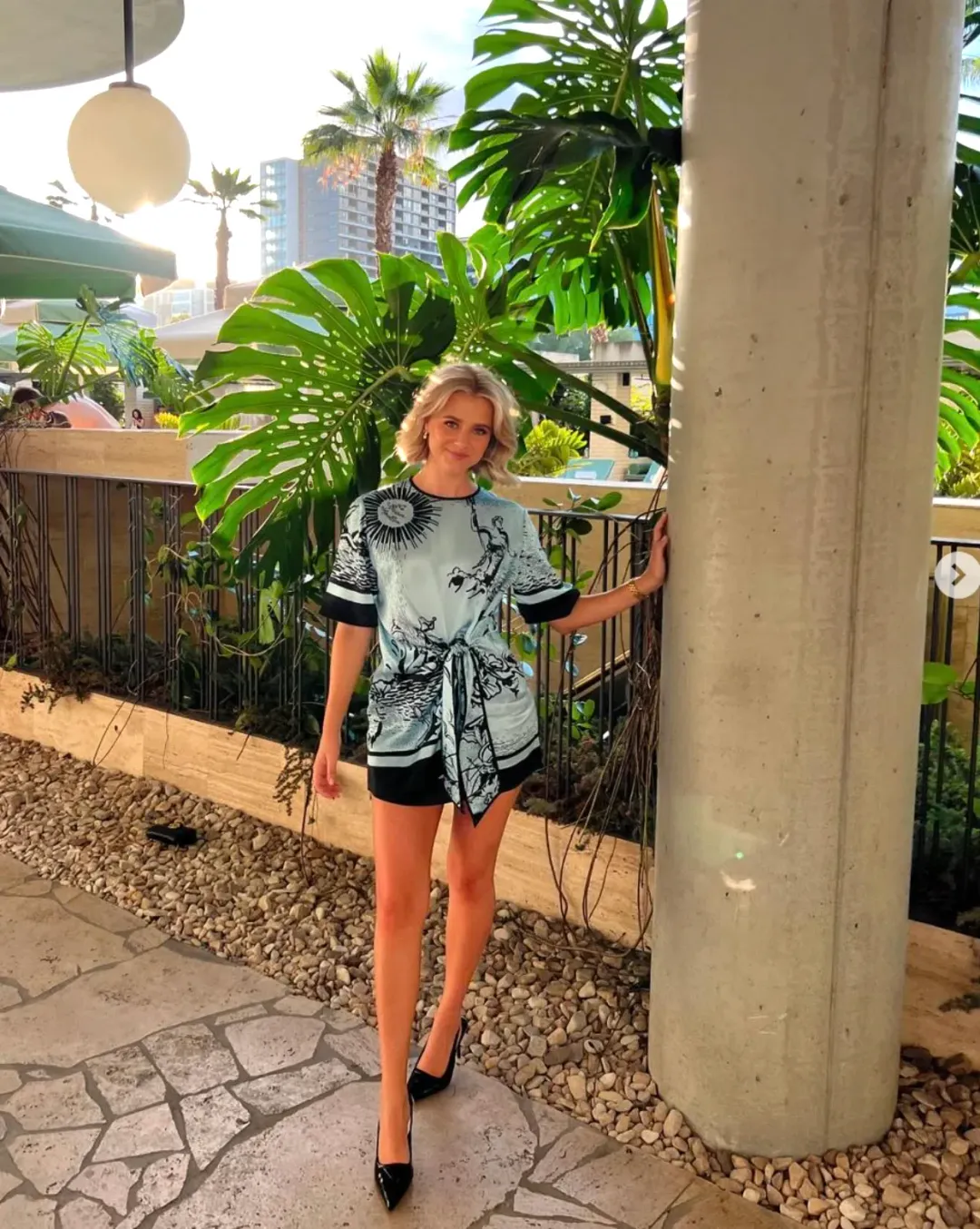 Sir the Label Dreamwood Mini Dress Brise Soleil Size 10 for rent on The Volte - main image