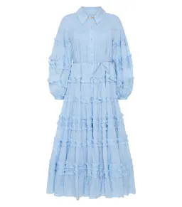 Aje Pastiche Tiered Maxi Dress Powder Blue Size AU 6 for rent on The Volte - image 5