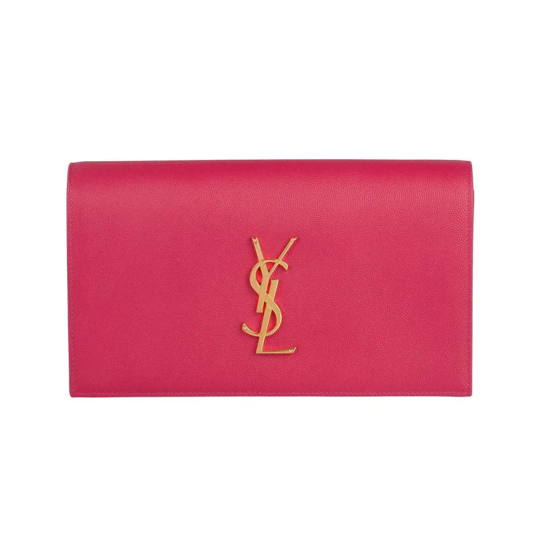Saint Laurent Classic Kate Monogram Clutch Pink  for rent on The Volte - main image