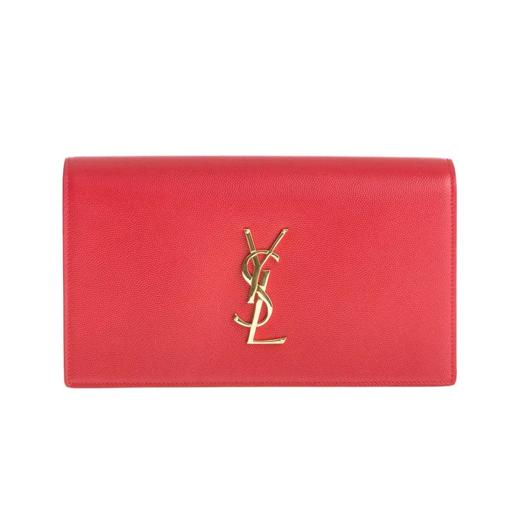 Saint Laurent Classic Kate Monogram Clutch Red  for rent on The Volte - main image