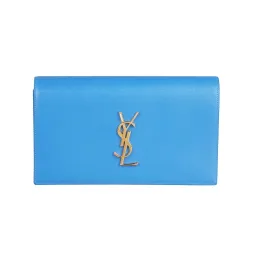 Saint Laurent Classic Kate Monogram Clutch Sky Blue  for rent on The Volte - image 1