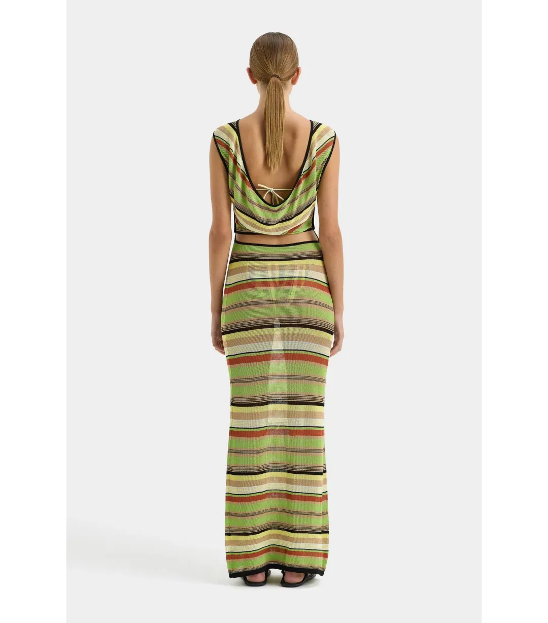Sir The Label Coastline Tie Dress in Palm Stripe Size 3 / AU 12 for rent on The Volte - main image