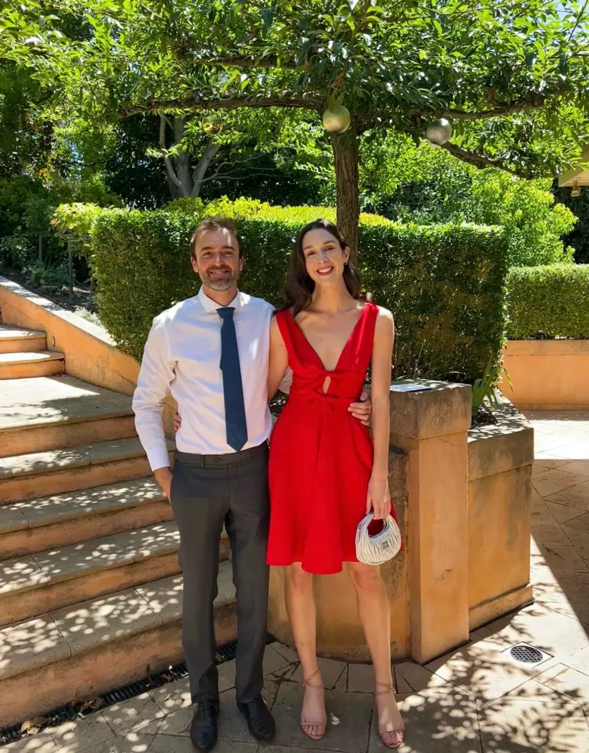 Miu Miu Bow Embellished Cady Crepe Dress Red Size AU 8 for rent on The Volte - main image