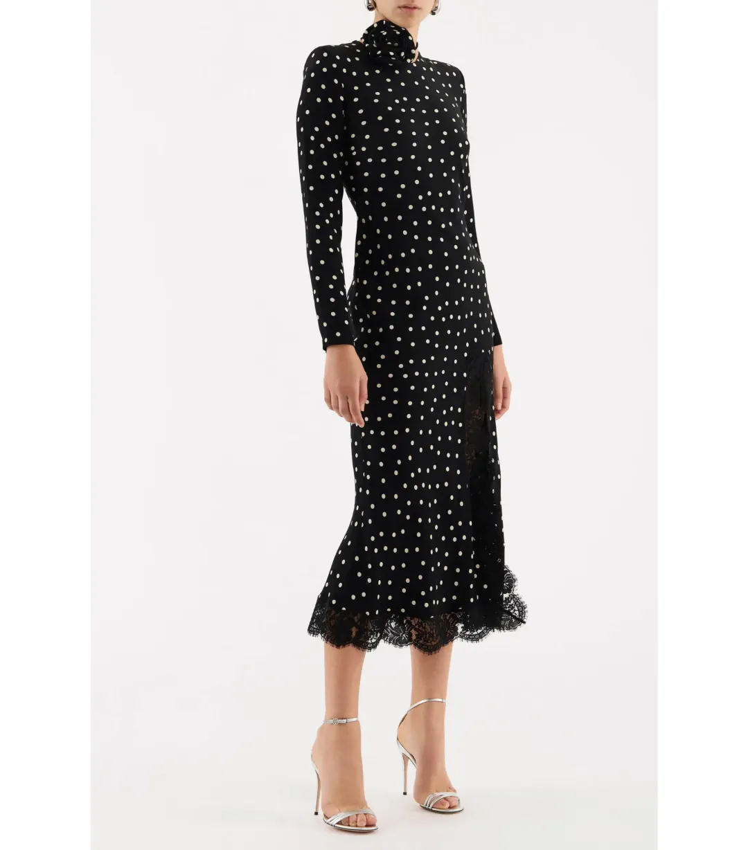 Rebecca Vallance Celyn Polka Dot Midi Dress Black Size AU 12 for rent on The Volte - main image