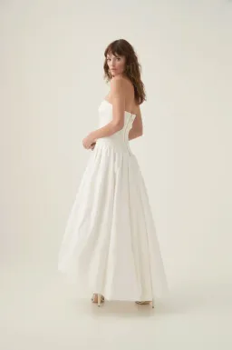 Aje Violette Bubble Hem Maxi Dress in White Size AU 6 for rent on The Volte - image 3