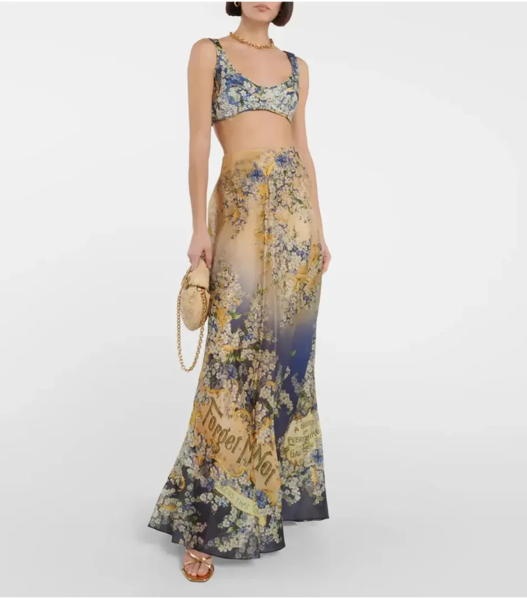 Zimmermann Tama Bralette Size 2 / AU 10 and Bias Flare Skirt Size 0 / AU 6 Set Forget Me Knots  for rent on The Volte - main image