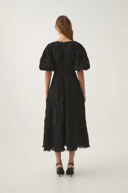 Aje Florential Textured Midi Dress Black Size 14 for rent on The Volte - image 4