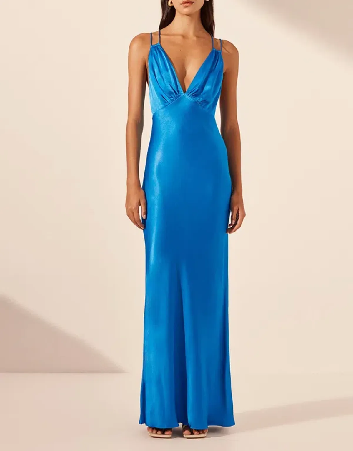 Shona Joy Nora Double Strap Maxi Dress Aqua for rent on The Volte - main image