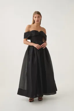 Aje Cordelia Corseted Maxi Dress Black Size 10 for rent on The Volte - image 1