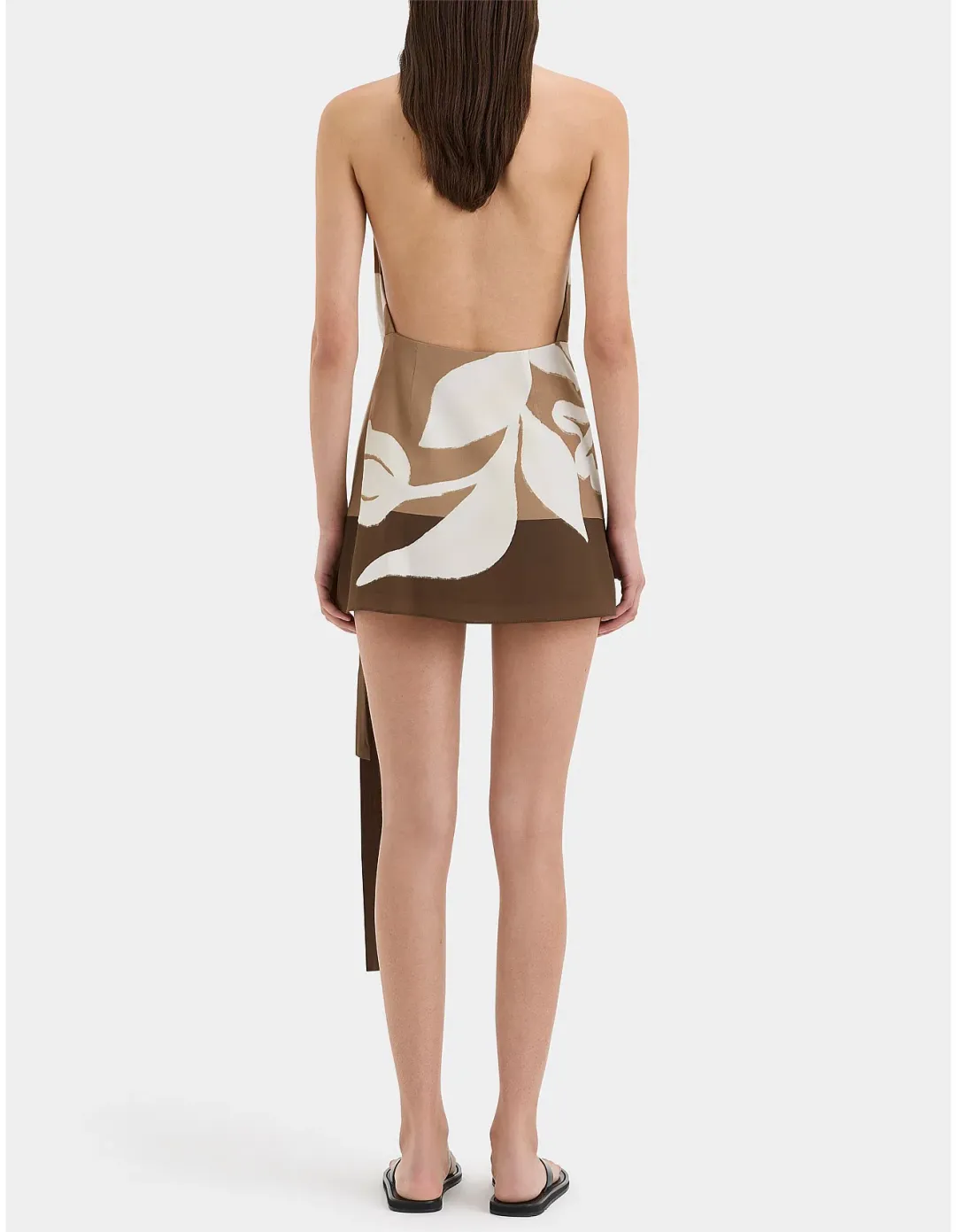 Sir the Label Portia Wrap Mini Dress Chocolate Sorrento Size 8 for rent on The Volte - main image