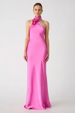 Misha Teresa Satin Gown Pink/Purple Rose Size 8/S for rent on The Volte - image 5