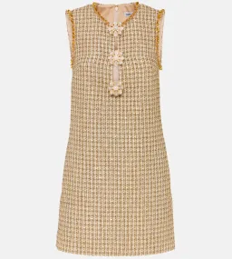 Self-Portrait Boucle Embellished Mini Dress Gold Size AU 10 for rent on The Volte - image 6