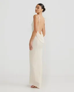 Melani The Label Cristina Gown in Pearl White Size XS / AU 6 for rent on The Volte - image 2