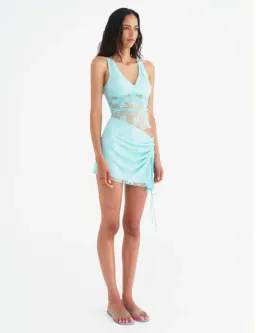 Benni Margot Mini Dress Aquamarine Size 10 for rent on The Volte - image 2