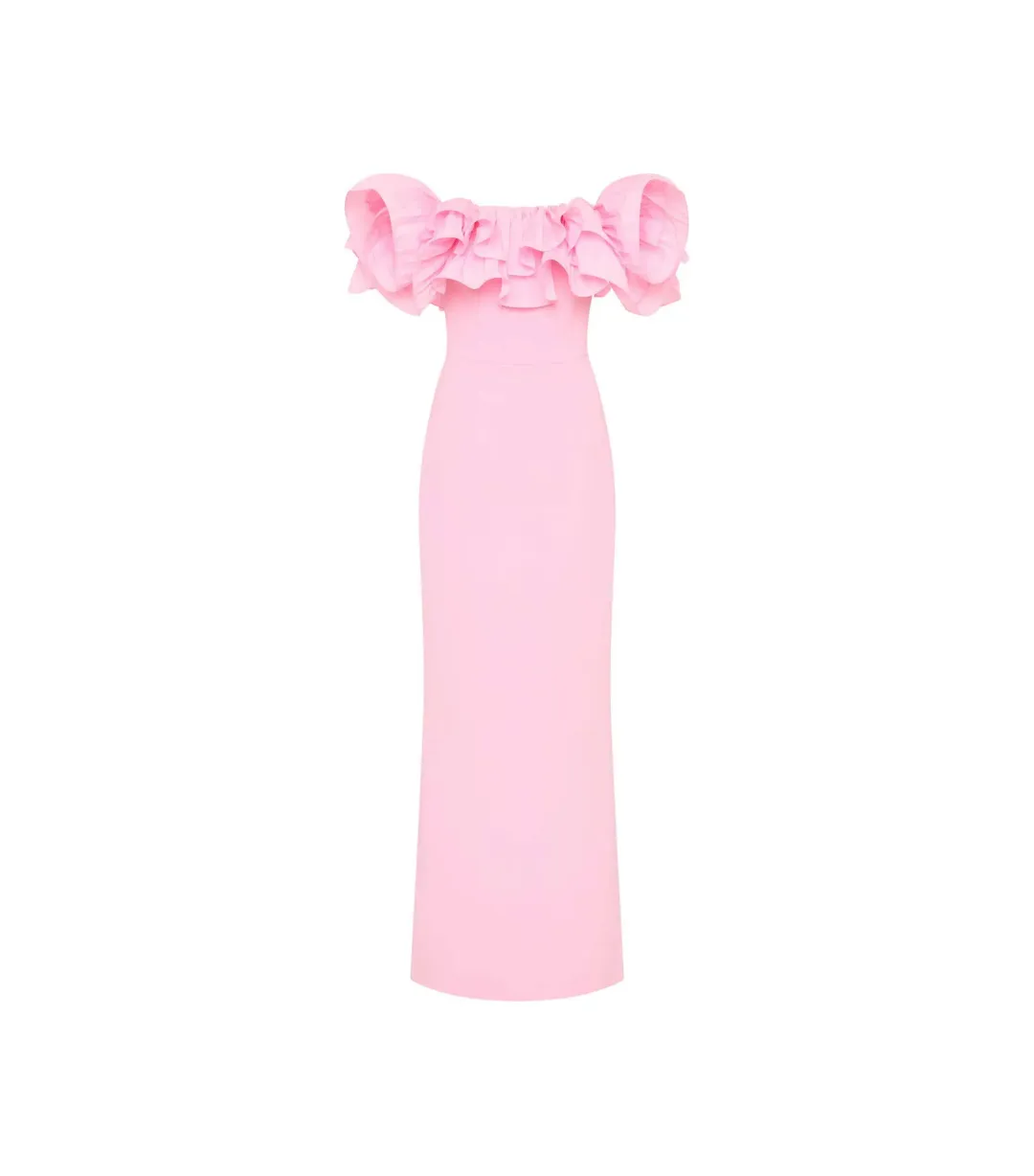 Rebecca Vallance Jenna Off Shoulder Gown Pink Size AU 4  for rent on The Volte - main image