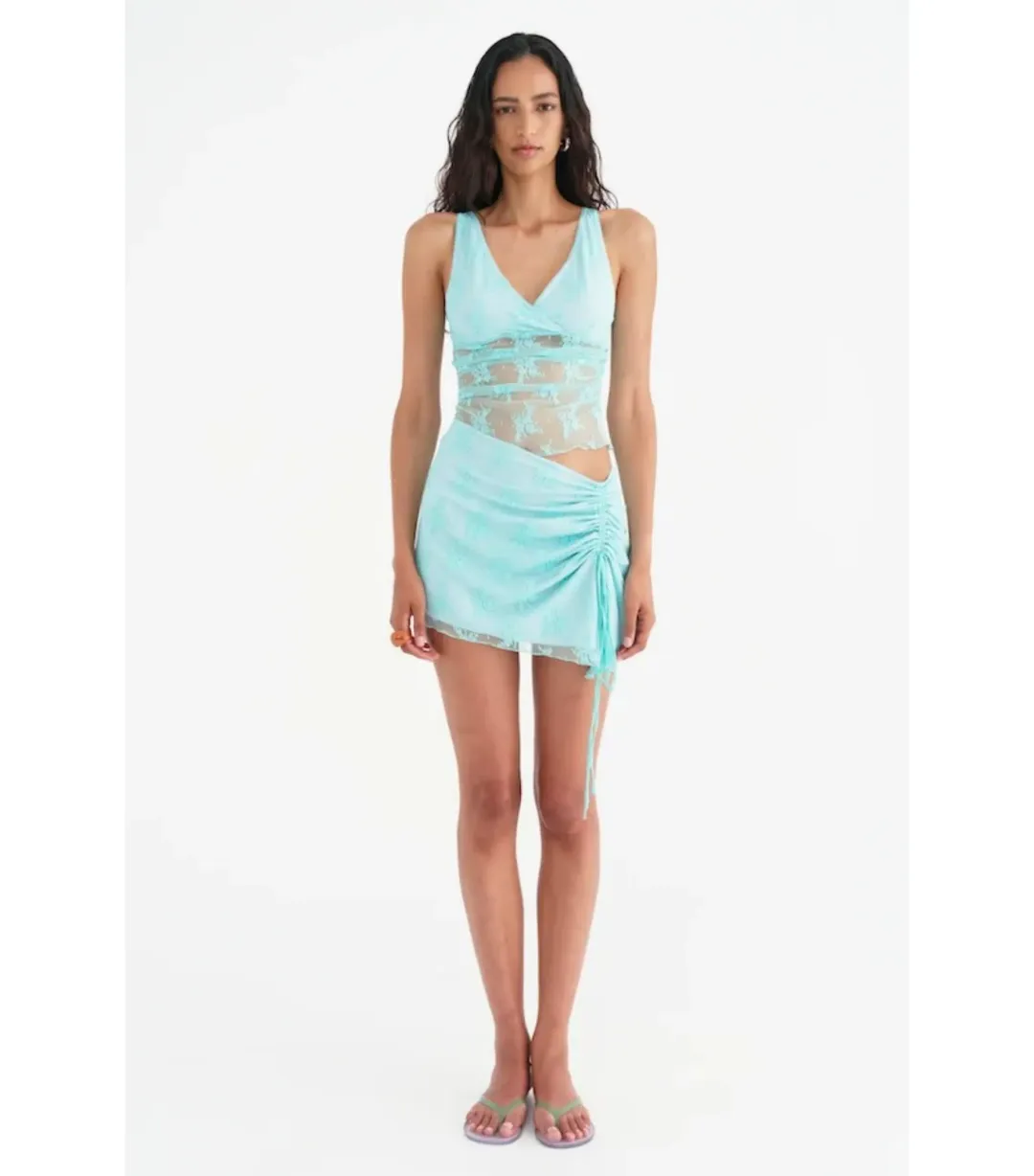 Benni Margot Mini Dress in Aquamarine Size AU 8 for rent on The Volte - main image