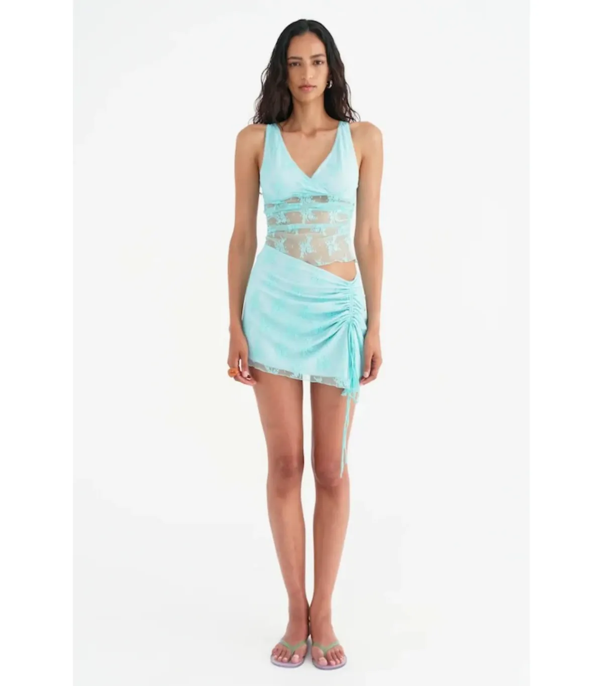 Benni Margot Mini Dress in Aquamarine Size AU 8 for rent on The Volte - main image