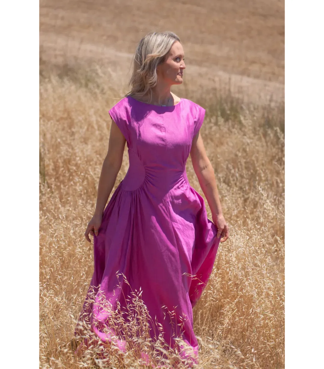 Acler Emery Midi Dress Magenta Size AU 10  for rent on The Volte - main image