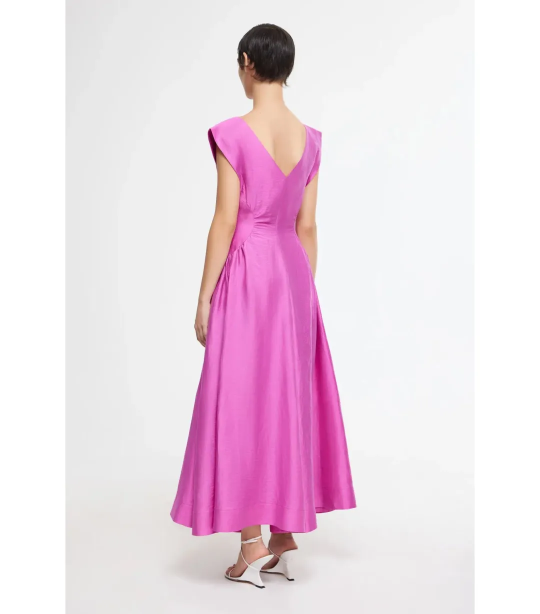 Acler Emery Midi Dress Magenta Size AU 10  for rent on The Volte - main image