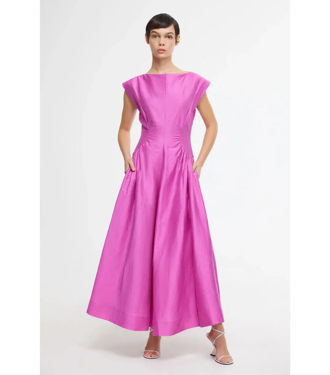 Acler Emery Midi Dress Magenta Size AU 10  for rent on The Volte - main image