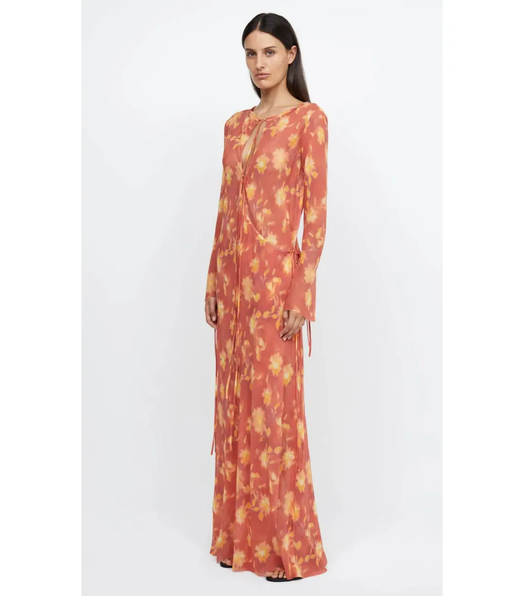 Bec & Bridge Azalea Wrap Long Sleeve Maxi Dress Lumen Floral Size AU 8 for rent on The Volte - main image