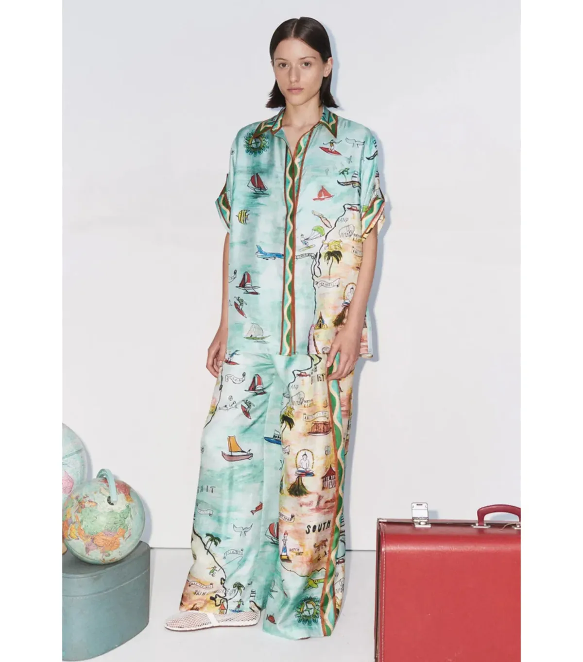 Alemais Swell Shirt and Pants Set Multi Size AU 10 for rent on The Volte - main image