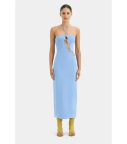 Sir The Label Salvador Beaded Halter Dress Cornflower Blue Size 0 / AU 6 for rent on The Volte - image 1
