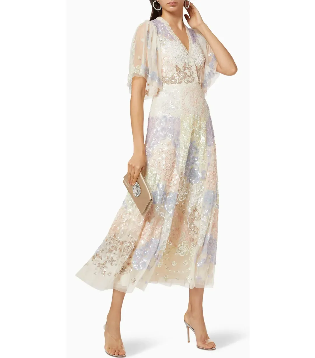 Needle and Thread Eliza Sequin Ankle Length Gown Multi Size AU 10 for rent on The Volte - main image