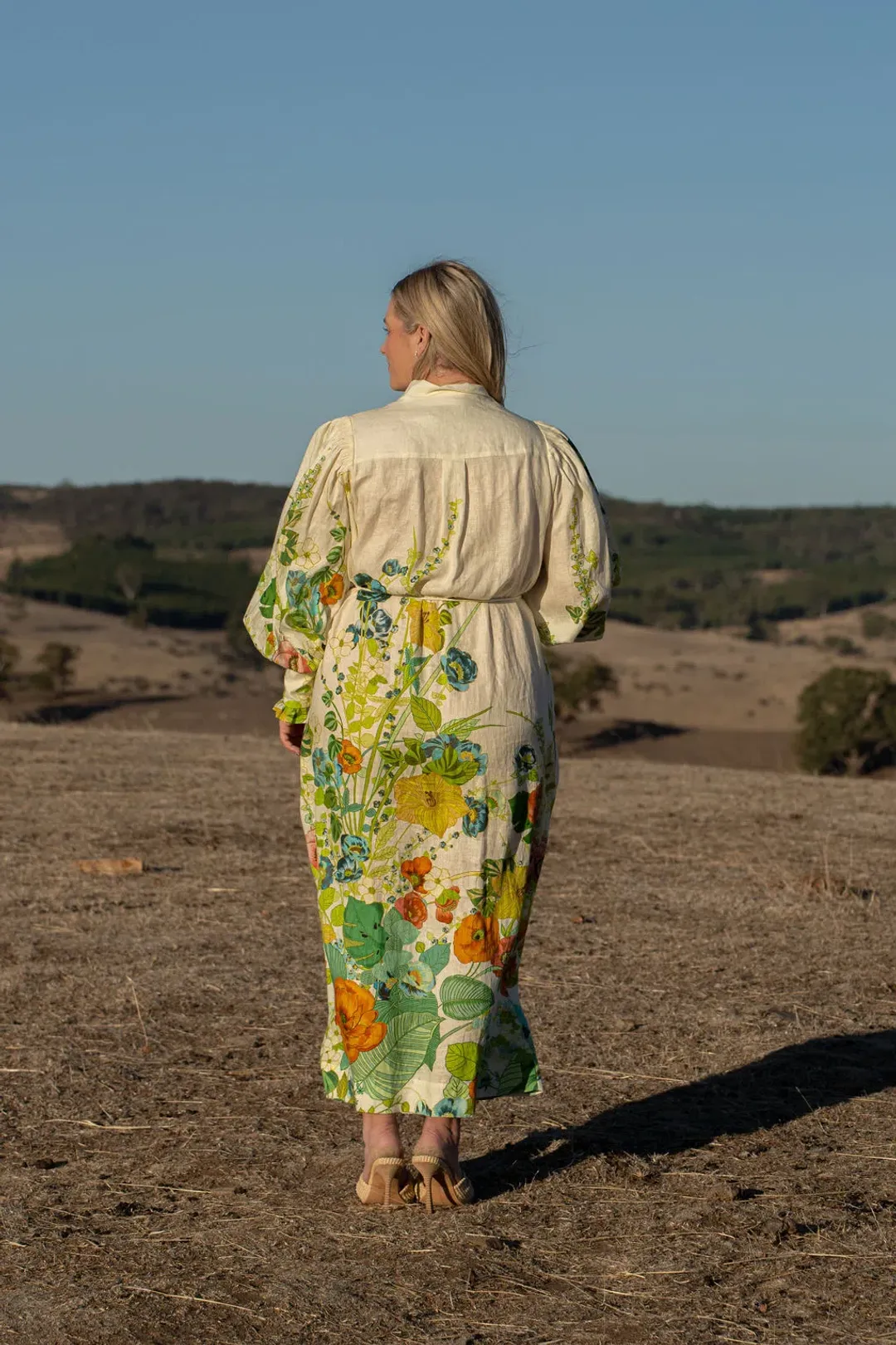 Alemais Constance Puff Sleeve Button Maxi Shirt Dress Size 14  for rent on The Volte - main image